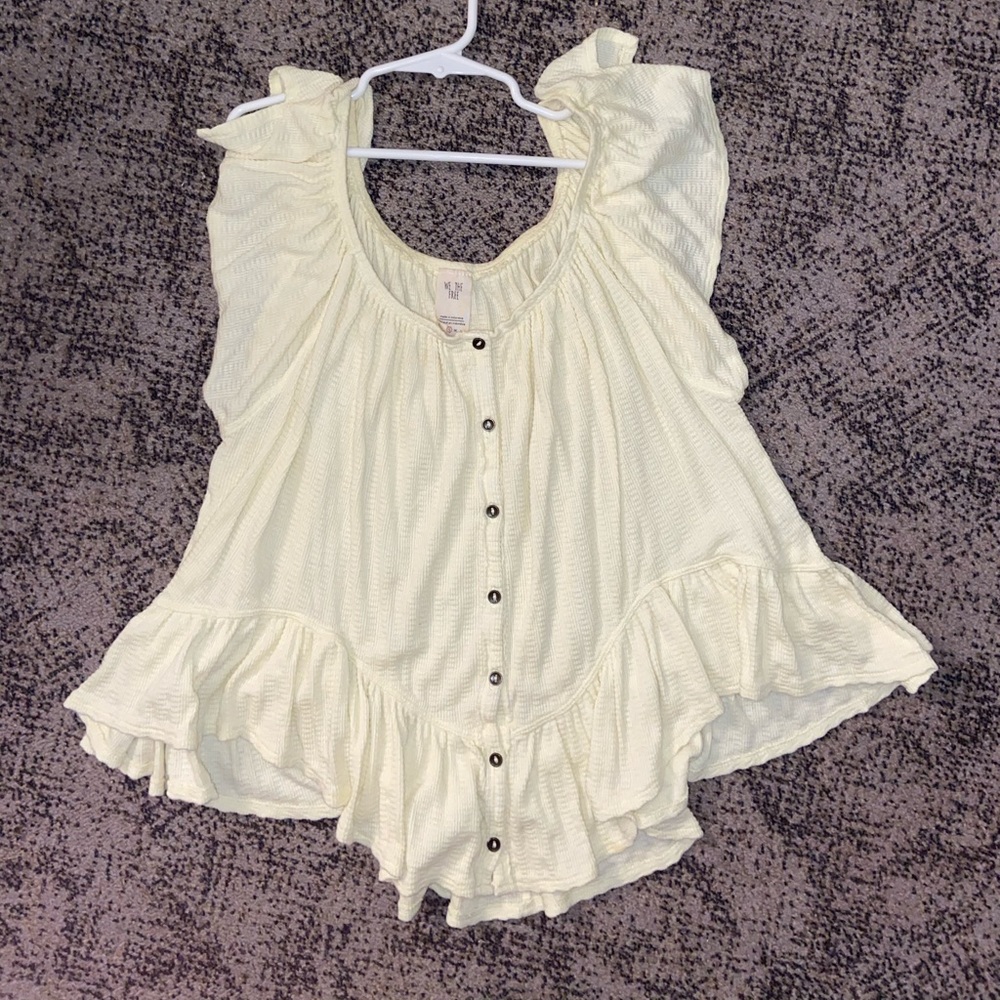 Free People yellow button top